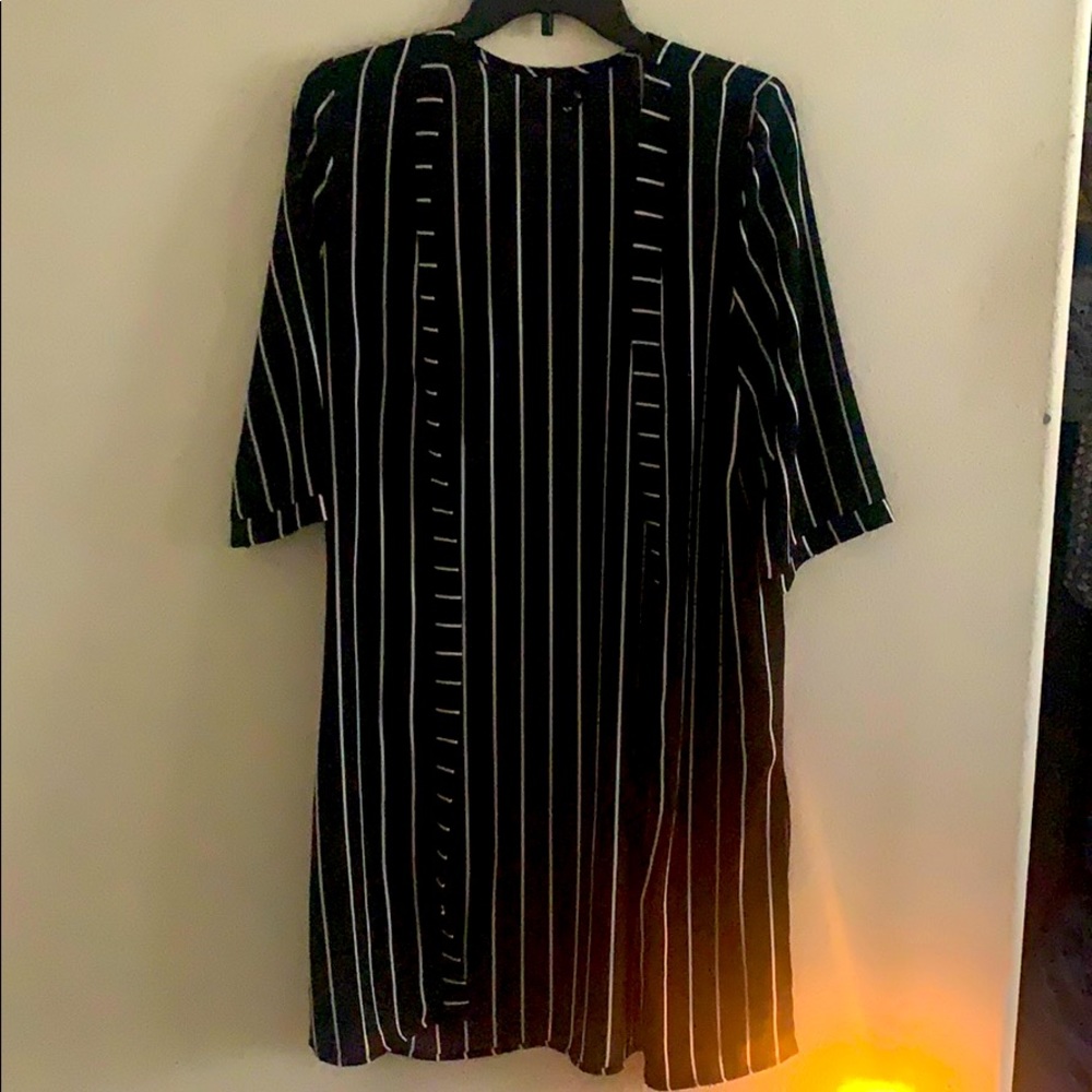 Black and White Duster Open Cardigan